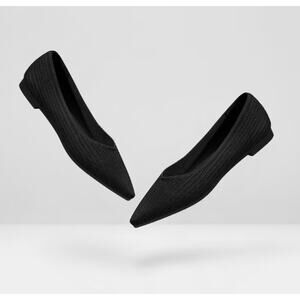 Vivaia Macy Pointed-Toe Stripe Flats Black Size EU 36 Like New